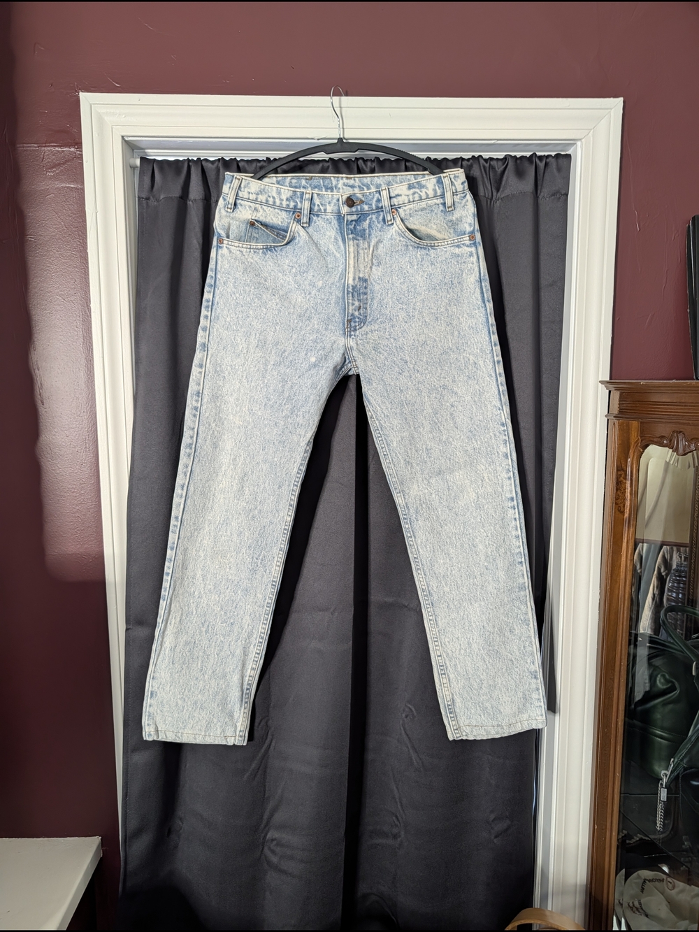 Levi's Vintage 1970s Made In USA Orange Tab 505 Acid Wash Blue Straight Jeans
